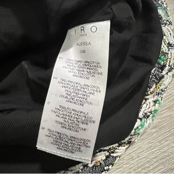 NWT Iro Alessa Flared Hem Mini Skirt High Waist Tweed Fit Flare Ruffle M - Picture 6 of 9